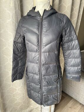 BCBGeneration Hooded Long Quilted Puffer Coat size small